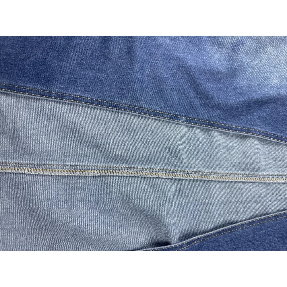 Akira Mixed Media Denim Maxi Skirt Blue Black High Slit Plus Size‎ 1X